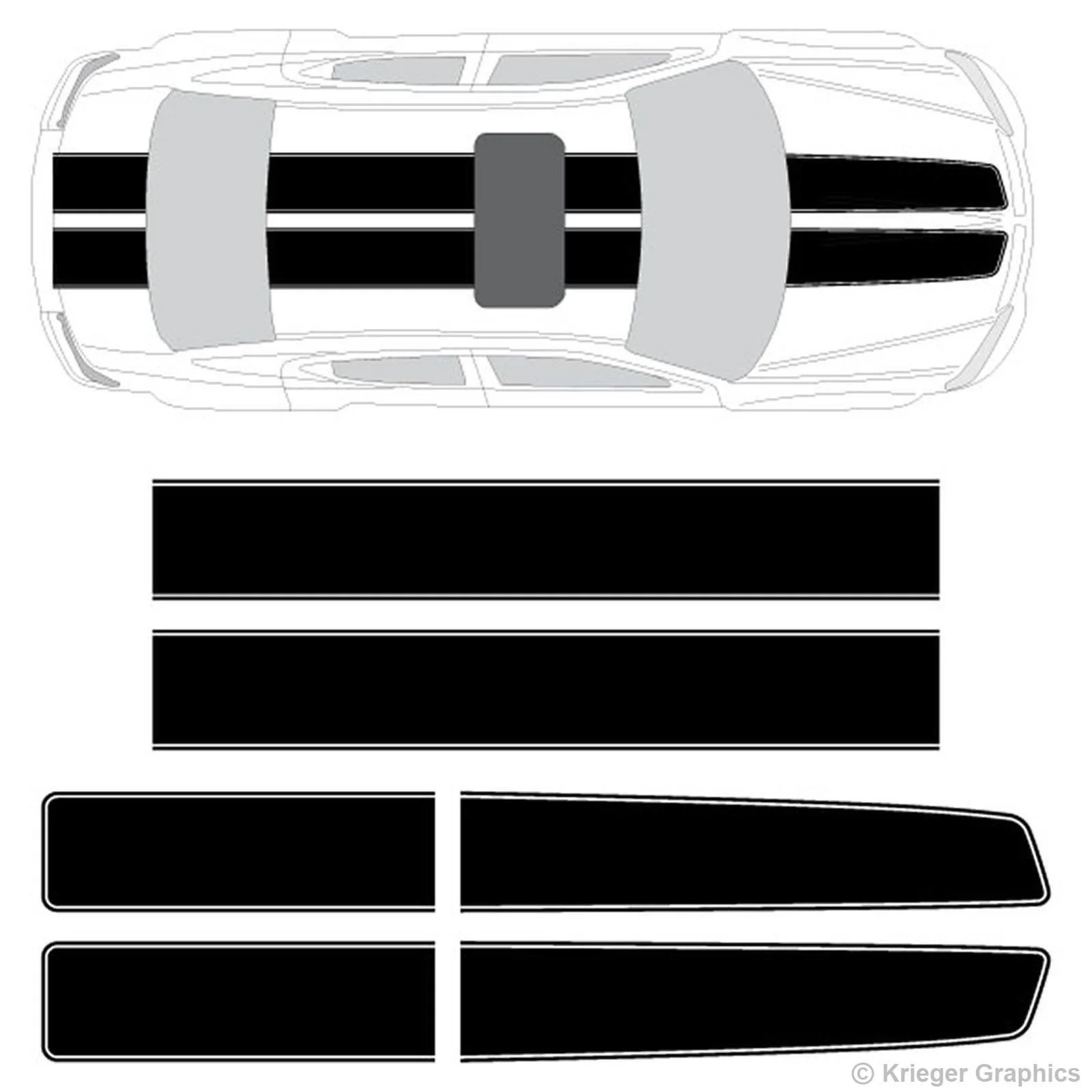

For 2Pcs/1Pair Dodge Avenger EZ Rally Racing Stripes Vinyl Stripe Decals Graphics Car styling