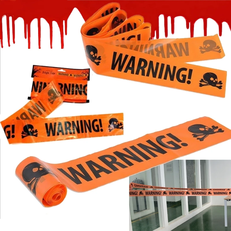 

Декоративная предупреждающая лента для украшения на Хэллоуин, знаки, предупреждающая линия о опасности для хэллоуивечерние, 10 ярдов x 8,5 см, ...