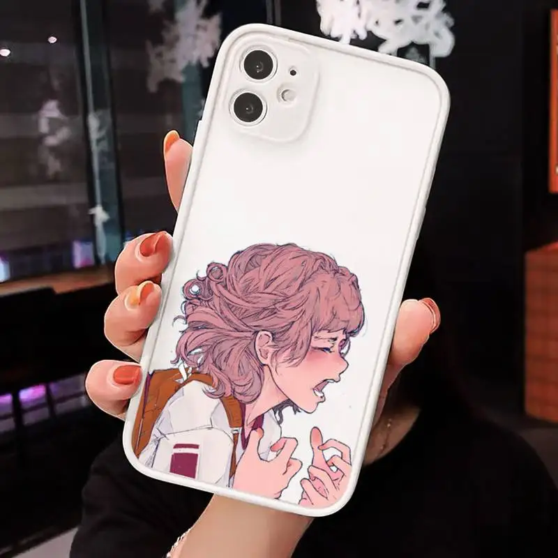 

Sad girl Phone Cases matte transparent For white iPhone 7 8 x xs xr 11 12 pro plus max mini Clear Funda