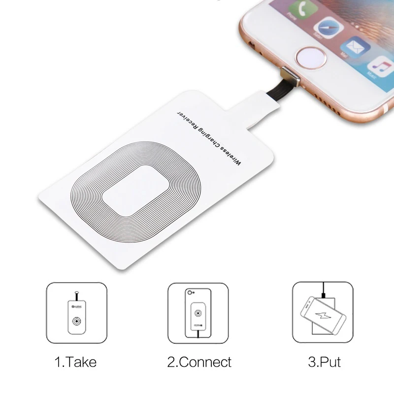 Беспроводной модуль приемника зарядного устройства для iPhone 7 6s Plus 5 5S для 8pin Беспроводное зарядное устройство зарядный приемник Chargeur беспроводной приемник