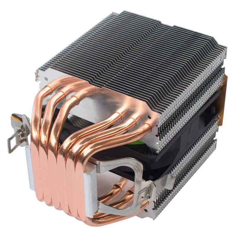 

LANSHUO 6 Copper Tube CPU Radiator Mute 775Amd1155 Color Lamp CPU Fan for Desktop Computer (3-Wire Single Fan Without Lamp)