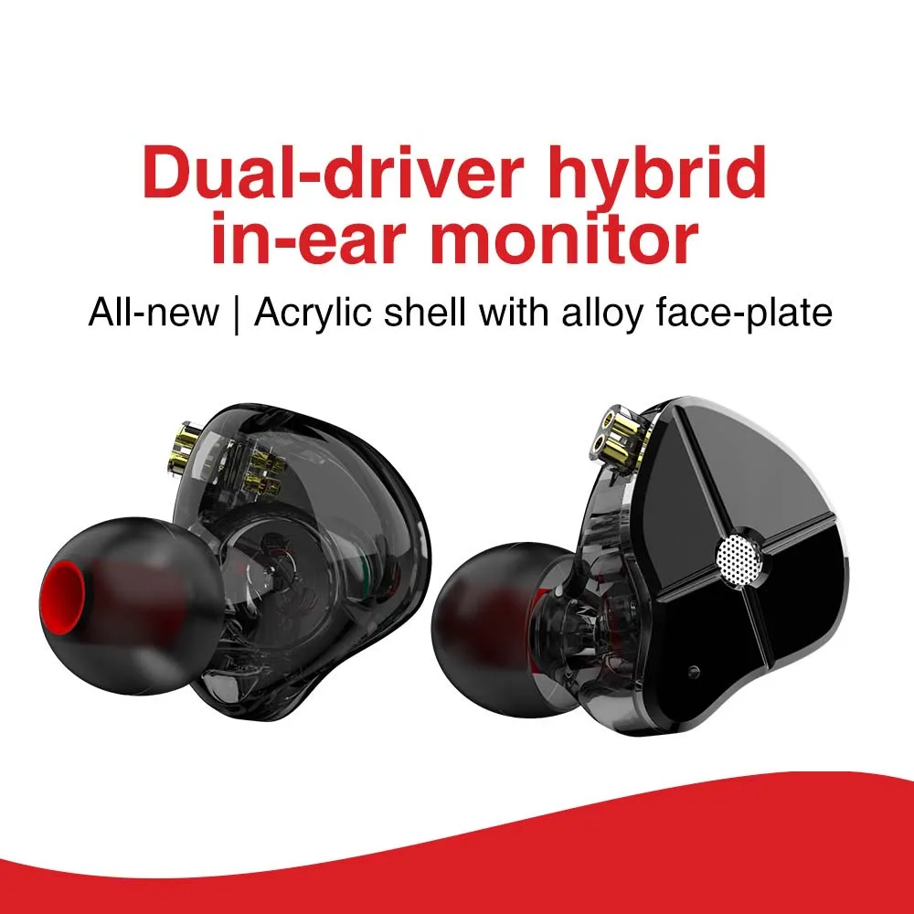 Гибридные металлические наушники вкладыши ST1 1BA + 1DD IEM Hi Fi DJ монитор спортивные для