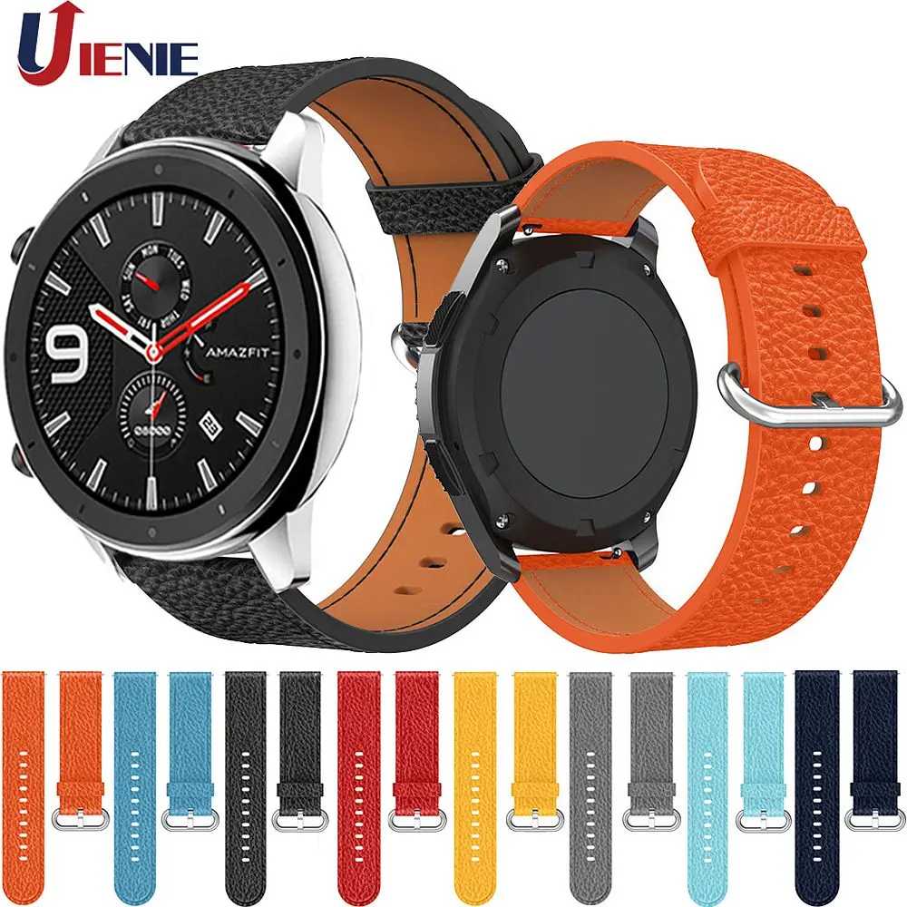 Кожаный ремешок для смарт часов Xiaomi Huami Amazfit GTR 47 мм браслет Pace/Stratos 2