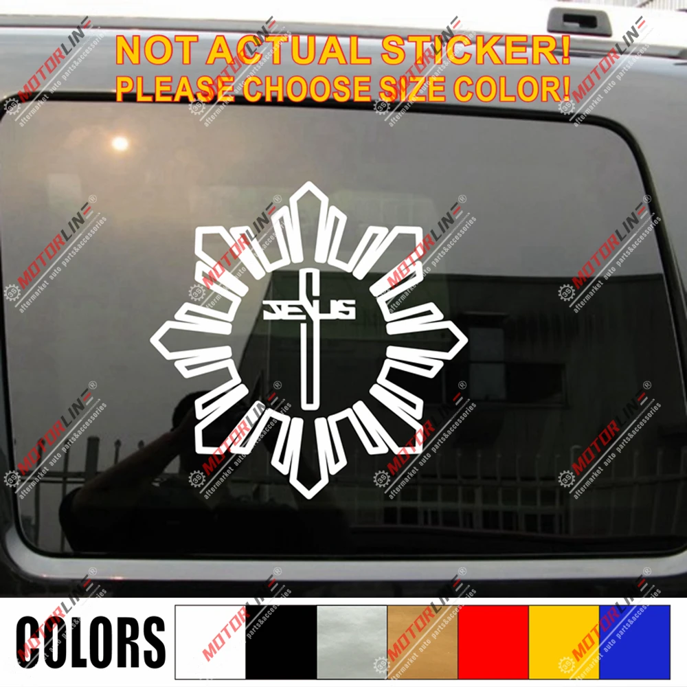 Наклейка с Иисусом крестом флагом Филиппин солнцем и звездами Виниловая