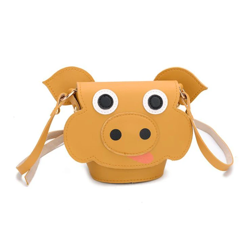 

New Mini Children's Shoulder Messenger Bag Creative Cartoon Pig Girls Crossbody Bag Baby Kids PU Zipper Coin Purse Pouch Packet