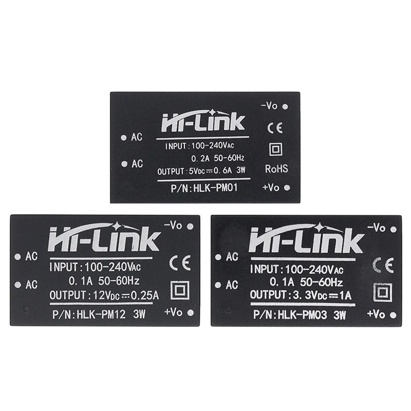 1 шт. HLK PM01 PM03 PM12 AC DC 220V Мини источника питания модуль интеллигентая (ый) бытовой