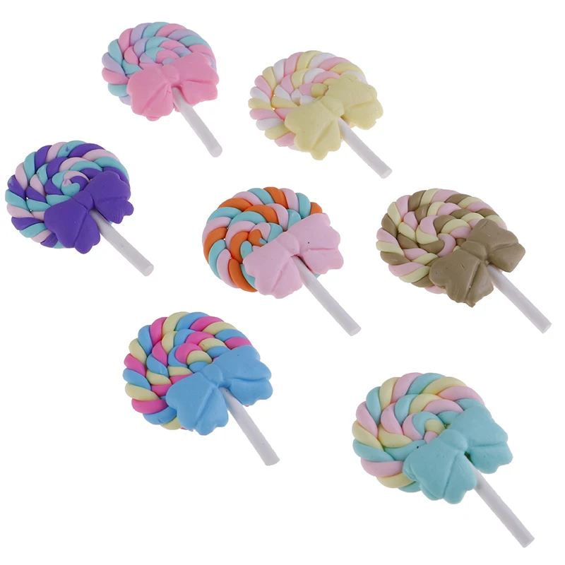 5 шт. цветные украшения для скрапбукинга из смолы на палочке с плоской задней