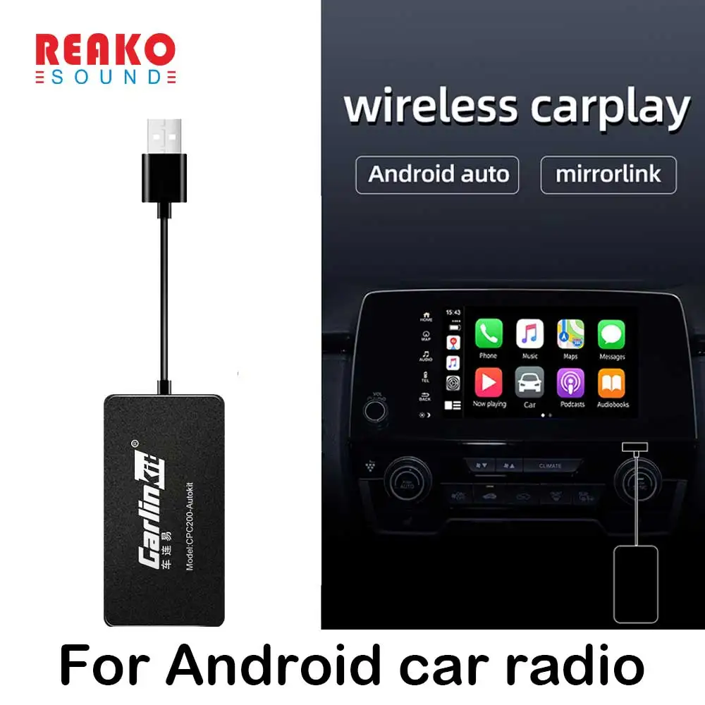 

REAKOSOUND Wireless Apple Carplay Dongle /Android Auto Carplay for Apple Carplay Module Auto Smart Phone USB Carplay Adapter