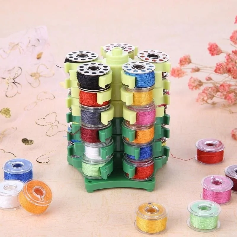 

Embroidery Bobbins Tower Storage Plastic Bobbins Holder Stand Home Sewing Tools 30 Bobbins