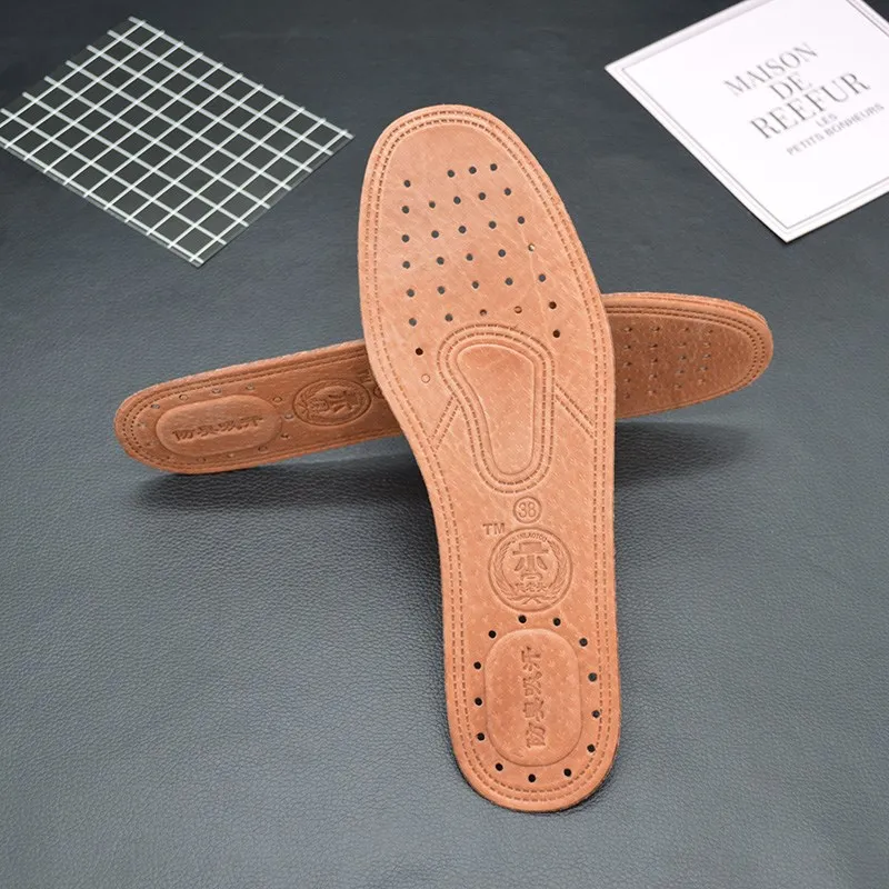 

1Pair Breathable Leather Shoe Insoles Replacement Inner Soles Shoe Insole Pads Absorb Sweat Deodorant Flat Feet Shoe Insole Mats