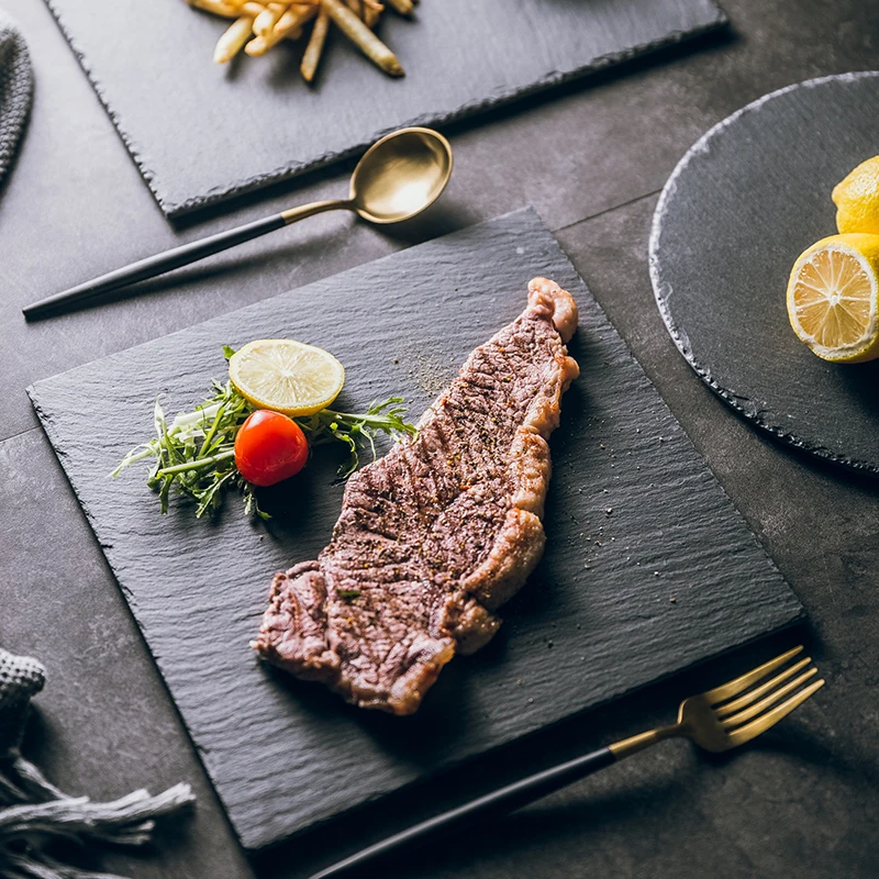 

Японская креативная керамическая тарелка для рок, домашняя посуда, тарелка для стейка, тарелка для западных суши, тарелка, украшение для рес...