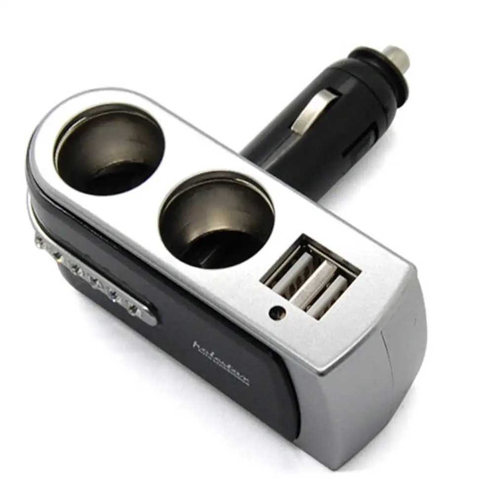 2019 автомобильный прикуриватель 2 USB зарядное устройство + двойные розетки