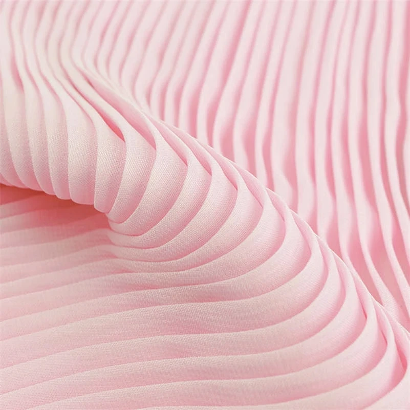 100D мягкая Розовая Шифоновая плиссированная Тюлевая ткань для свадебного платья