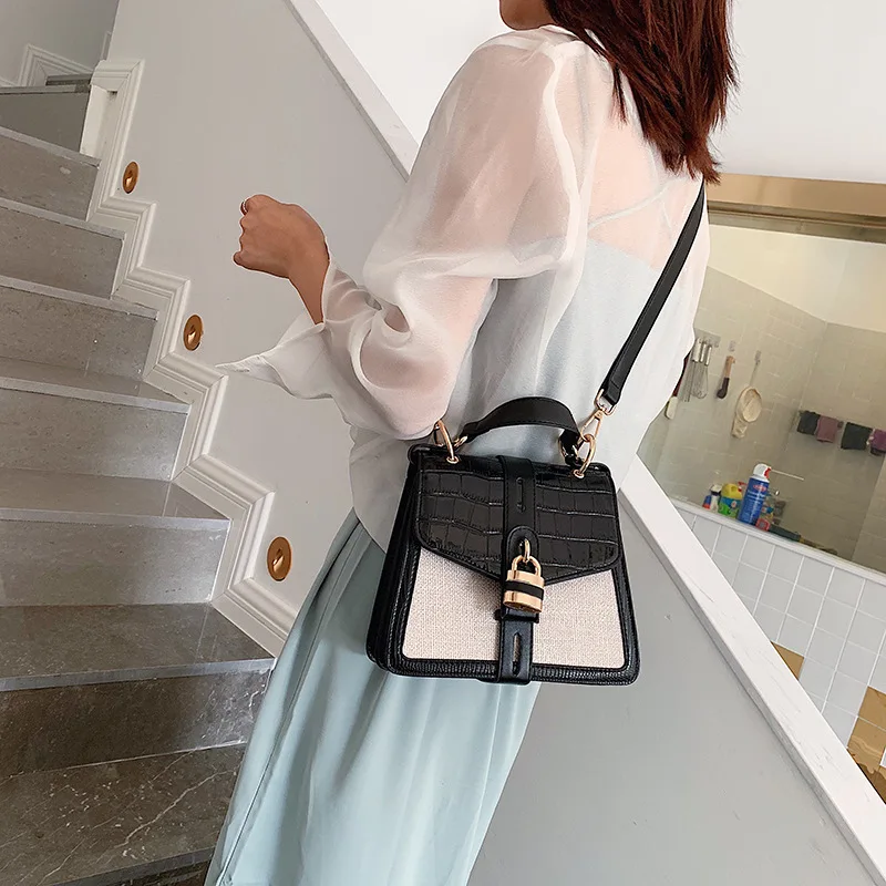 2019 новый крокодил полосатый трехмерная лестница Большая квадратная сумка