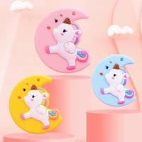 1pcs baby silicone teething beads unicorn food grade baby silicone beads bpa free diy pacifier chain accessories newborn toys