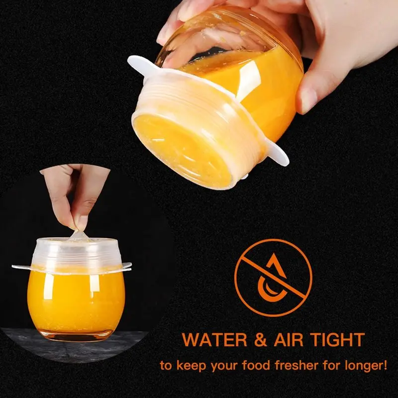 6 шт./компл. силиконовая крышка для еды эластичная универсальная горшка|Крышки