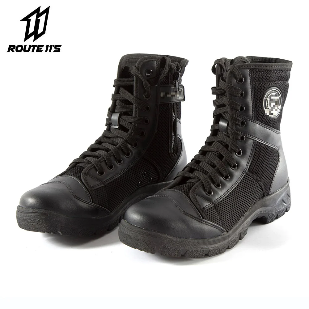 Мотоциклетные ботинки из искусственной кожи дышащие Нескользящие для езды на