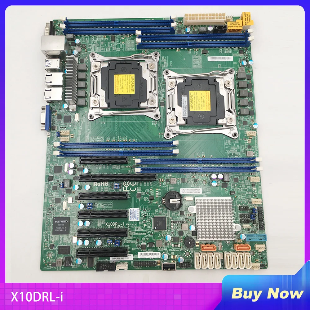 

For Supermicro Server Motherboard X10DRL-i Two-way C612 Chip LGA2011 Supports E5-2600V3V4