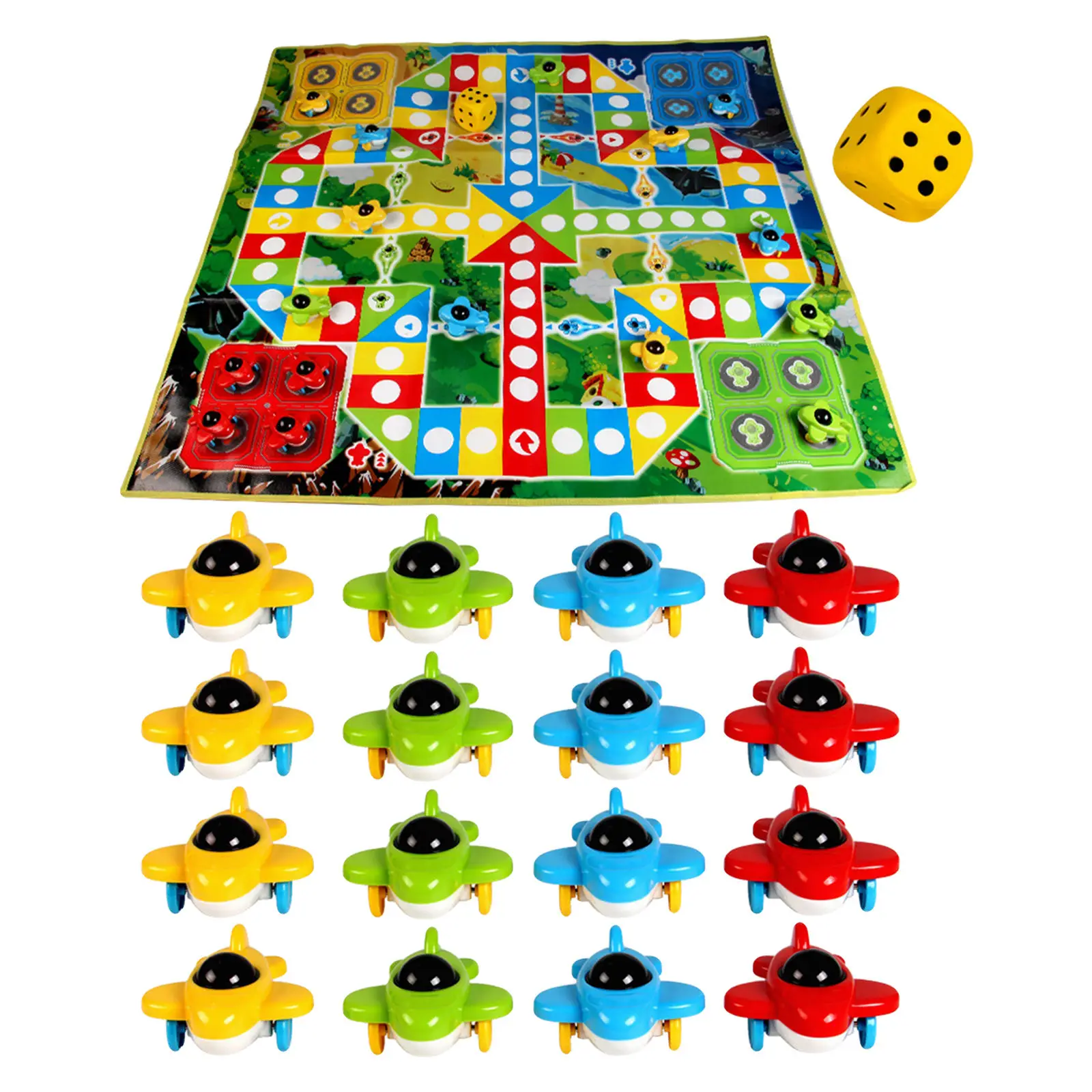

Folding Flying Chess Carpet Early Education Toy with Chess Pieces Parent-Child Game for Boys Girls Kids