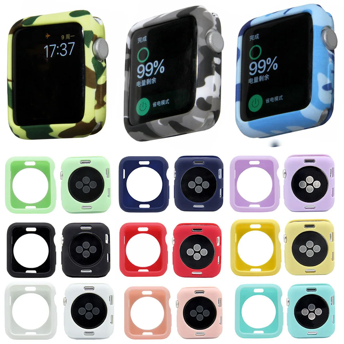 Чехол для часов из мягкого ТПУ защитный силиконовый чехол Apple Watch Series 1 2 3 42 38