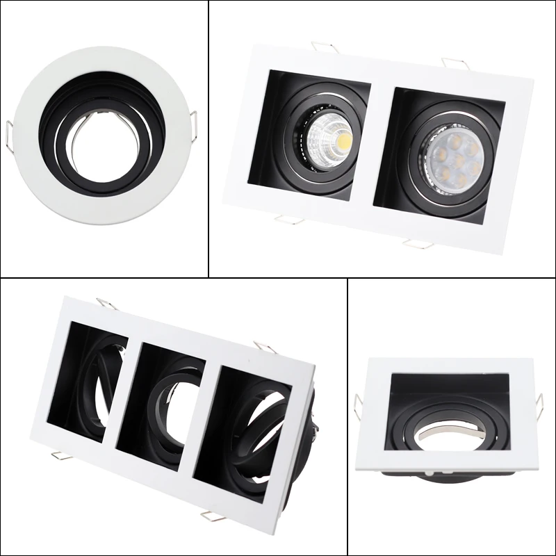 GU10 Spot bulb fixture Zinc alloy Ceiling Recessed led Lamp 90mm Cut Hole with Bulb Replaceable Downlights MR16 fitting | Лампы и