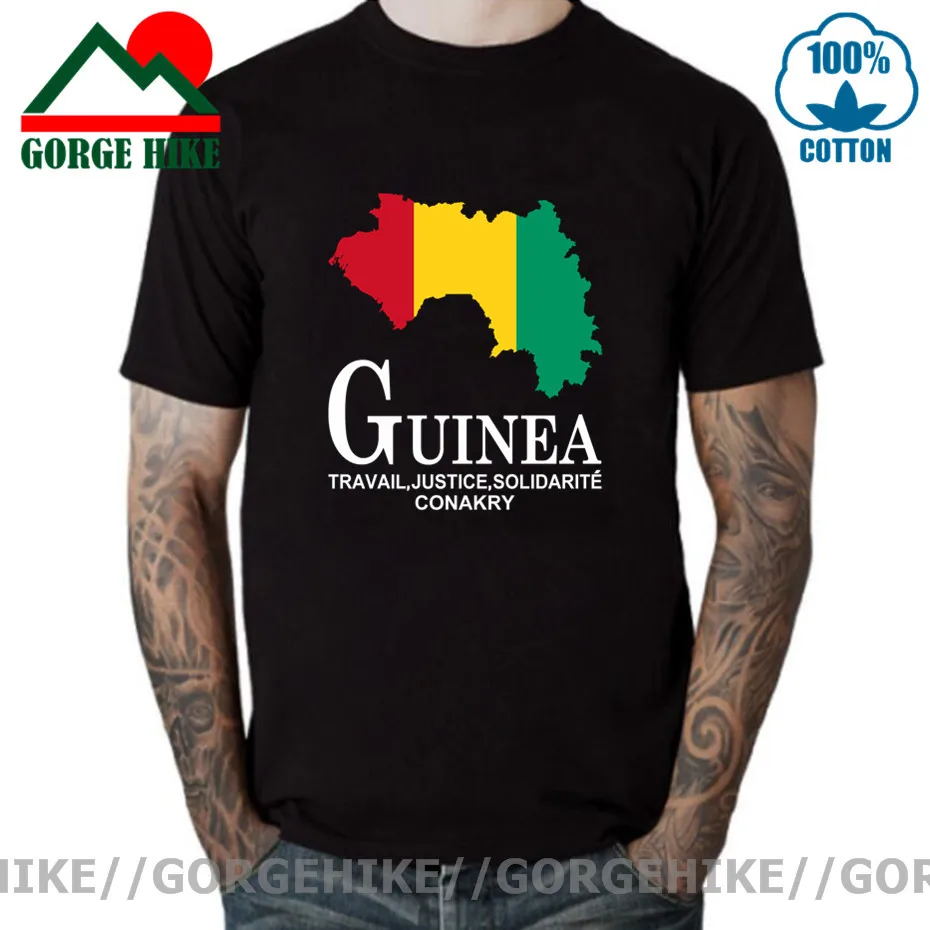 

Новая мужская футболка Conakry с национальным сборным Гвинеи GN, топы, футболки, спортивная одежда с коротким рукавом, летняя хлопковая футболка