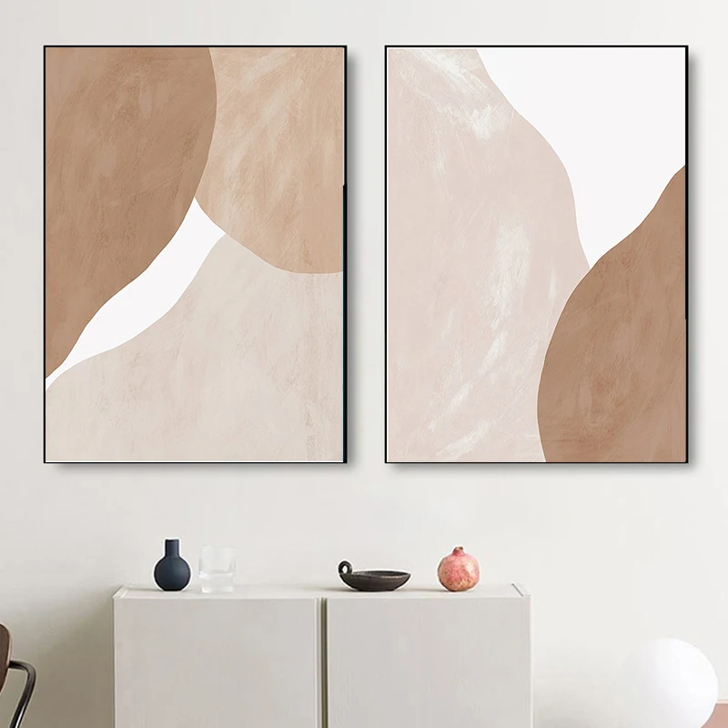 

Pale Beige Terracotta Abstract Home Decoration Bohemia Canvas Painting Poster and Print Wall Art Pictures for Living Room