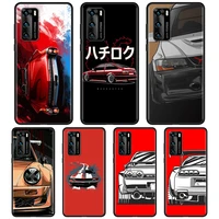 japan jdm sports car pattern case for huawei p30 p20 p50 p40 pro plus lite 5g 2019 2018 p smart z 2021 2020 2019 cover shell