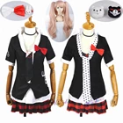 Danganronpa Косплей Аниме Дзюнко Эносима тиснение Inushio Kimuchi Dangan Ronpa Trigger Happy Havoc косплей костюм парик