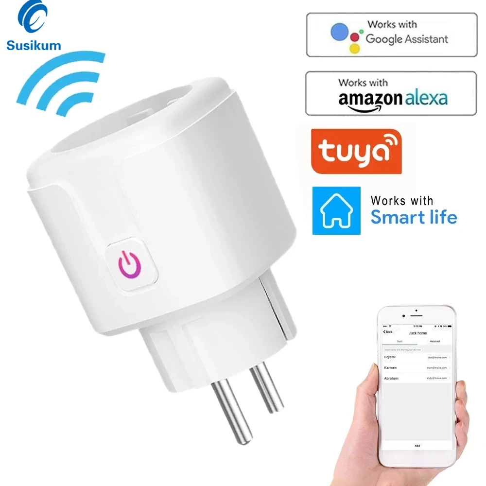 

Смарт-розетка с голосовым управлением и Wi-Fi, 2 шт.
