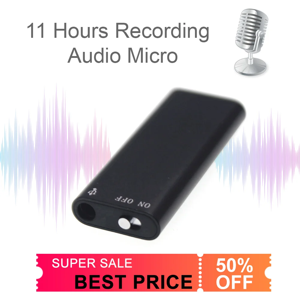 

Powerfull Small Size Digital Voice Recorder 11 Hours Continuesly Recording Build-in Memory 8GB - 50% OFF