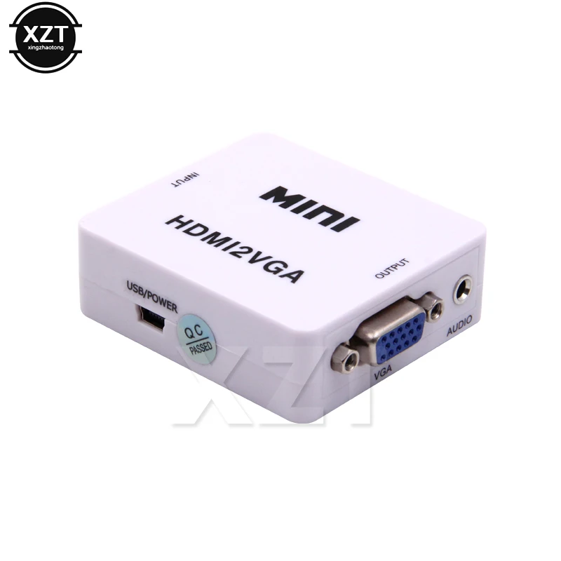 Мини-Переходник HDMI-совместимый с VGA аудиоразъем HDMI2VGA 1080P для PS4 XBOX ПК ноутбука