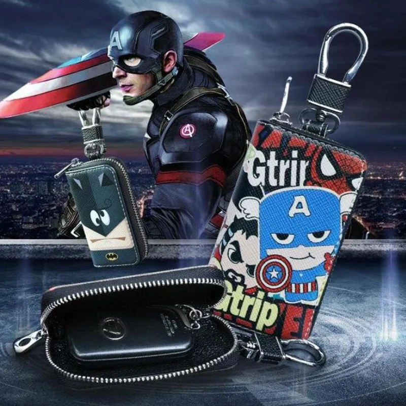 Брелок Мода Мультфильм Кожаный Ключник Держатель Карты Организатор