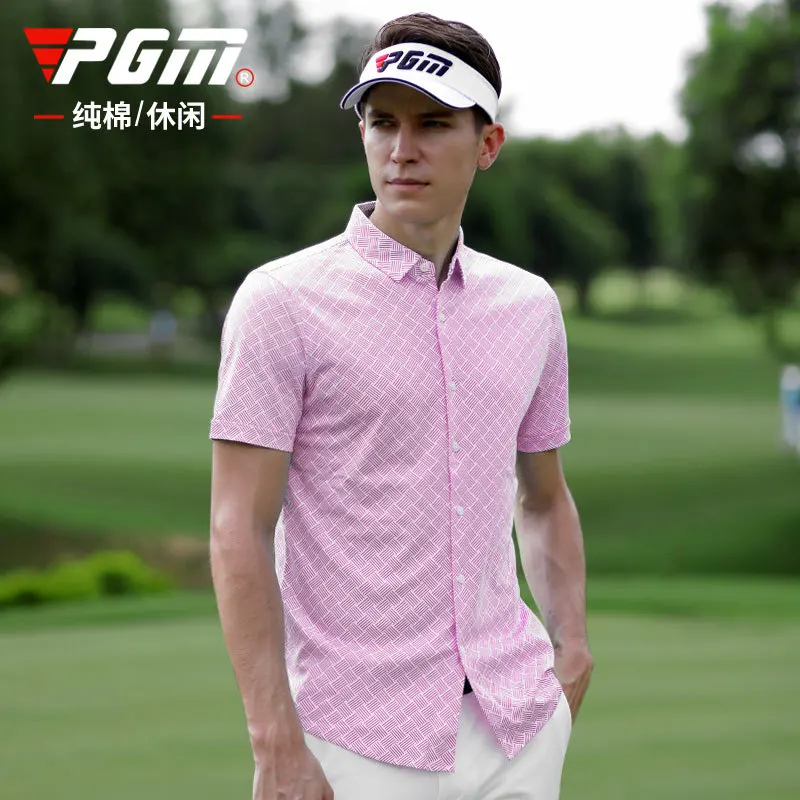 

PGM New Golf Clothing Men's Short-Sleeved T-shirt Cotton Printed Shirt Yf319