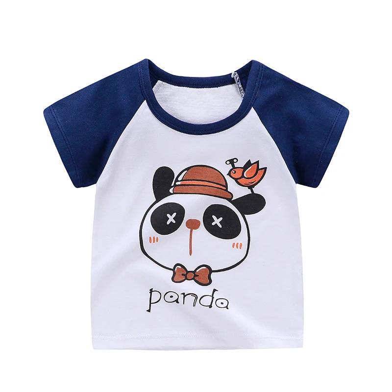 

ZWY1584 Summer Children Cartoon T-shirt for Boy Animal Printing Dinosaur Shark Boys T Shirt Girls Tops Tees Cartoon Kids Clothes