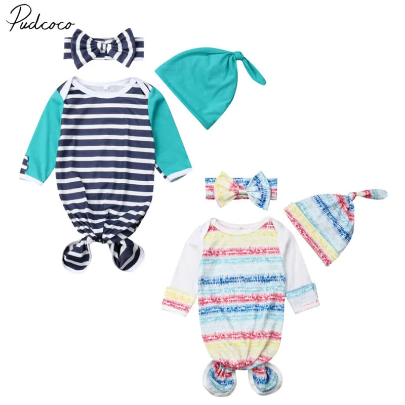 Детская одежда для сна мягкое муслиновое одеяло в полоску с длинными рукавами