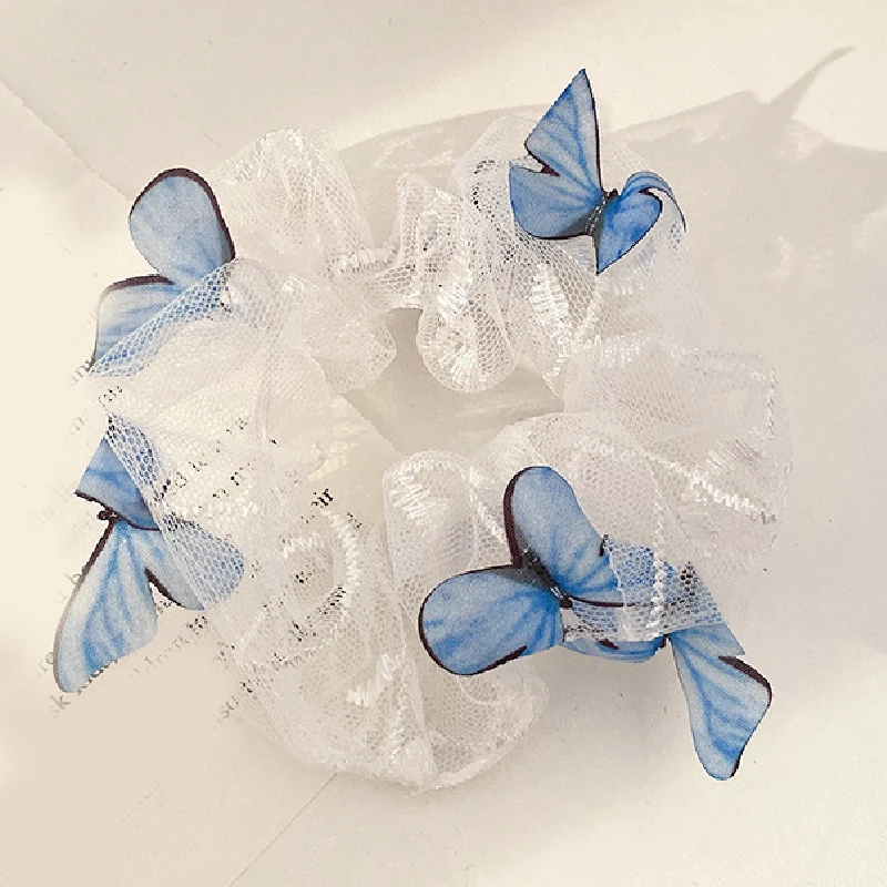 

Korea New Mesh Chiffon Scrunchie Transparent Butterfly Tulle Elastic Hair Bands Rubber Bands Hair Rope Ponytail Hair Accessories