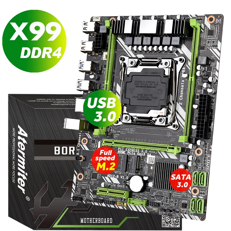 Материнская плата atermiter X99 D4 версии 3 0 NVME M.2 SSD поддержка памяти DDR4 и процессора Xeon E5