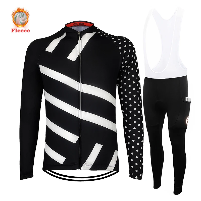 

Warm Outdoor Riding Bike Uniform 2022 Winter Fleece Long Sleeve Sportswear Racing Jersey Suit Men MTB Bicycle Wear Ropa Ciclismo