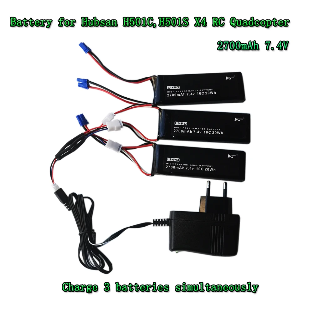 

7.4V 2700mAh lipo10C 20WH battery for Hubsan H501C H501S X4 RC Quadcopter/Drone
