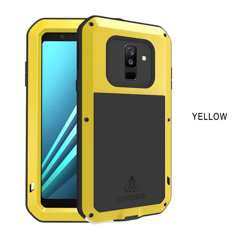 Yellow Металлический чехол для samsung Galaxy A6 чехол A8 противоударный чехол 360 полный корпус защитный чехол для samsung A6 Plus A 6 - Цвет: Yellow