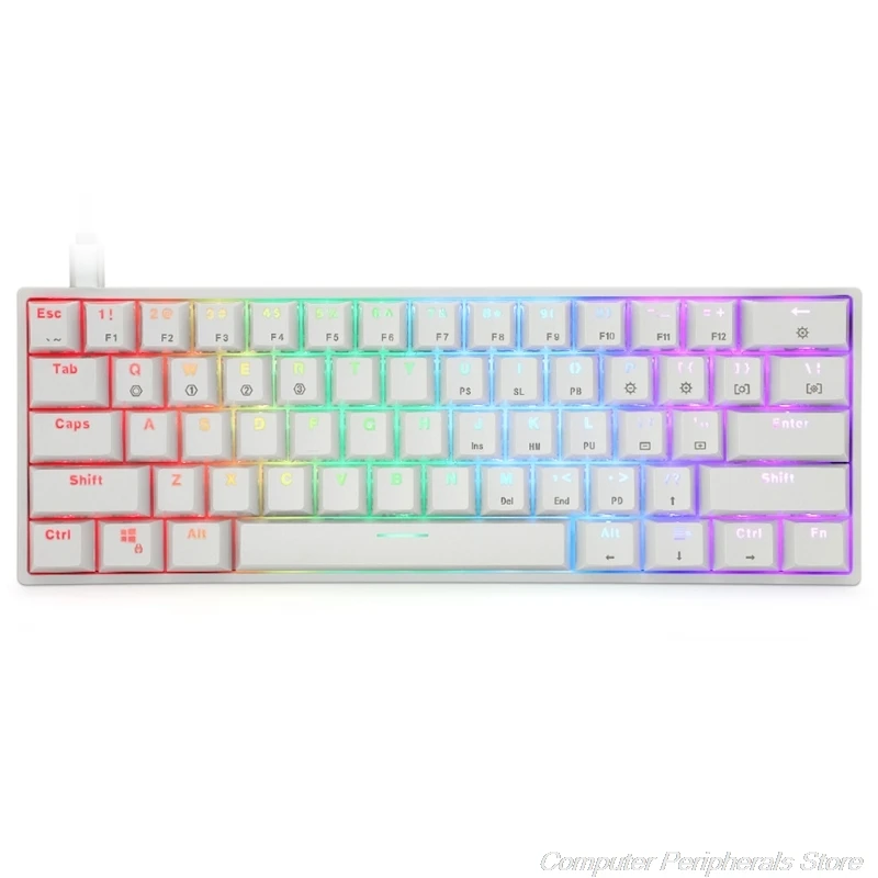 GK61 SK61 61 клавиша механическая клавиатура USB проводной светодиодный подсветкой ось