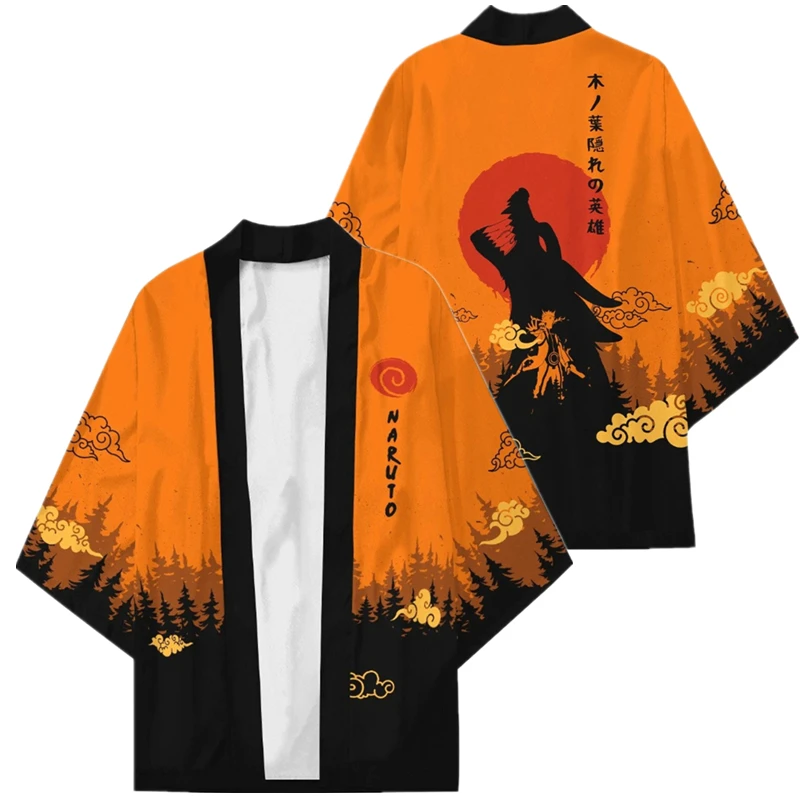 Аниме ниндзя Akatsuki Kurama Kunai Haori Кимоно костюмы косплей пальто рубашка для взрослых |