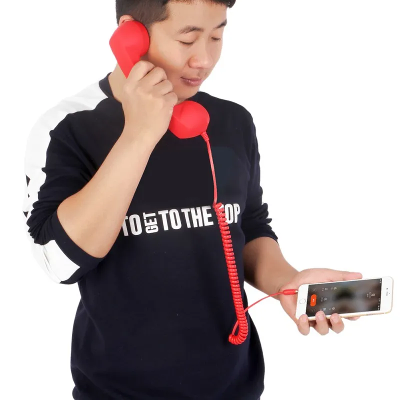 1pcs Classic Retro 3.5 mm Comfort Telephone Handset Mini Mic Speaker Phone Call Receiver For iphone Huawei Smartphone | Электроника