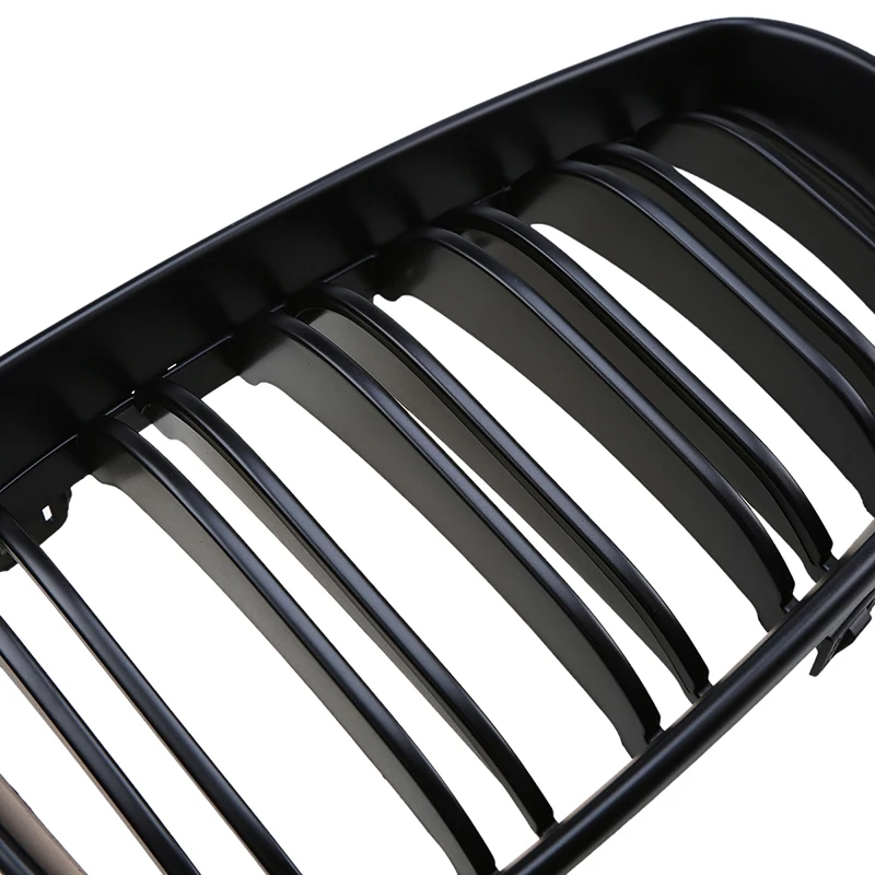 

POSSBAY Car Front Hood Center Grills Matte Black Bonnet Double Line Grille for BMW 1-Series E87 5-door 2006-2013 Facelift