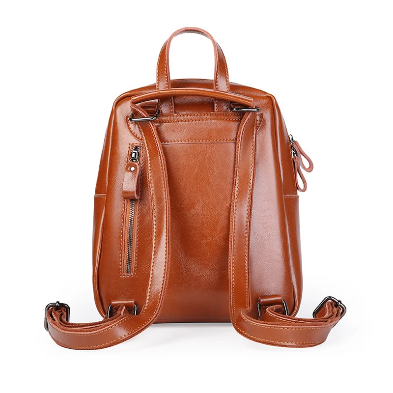 Женский винтажный рюкзак из натуральной кожи коричневый на плечо для учебы