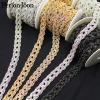 1yard fashion cross around tape rhinestones trim crystal metal chain welding webbing for dress bag shoes accesso ml022