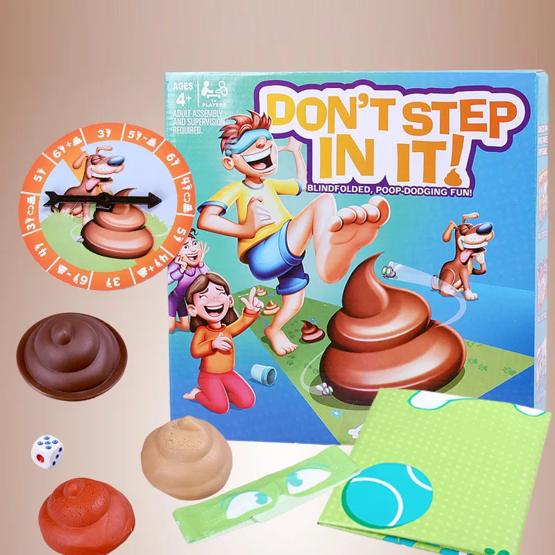 

Don't STEP IN IT Funny Blindfolded Step On Shit Parent Child Interactive Game Toys Stepping On Dog Excrement Luck Party Props
