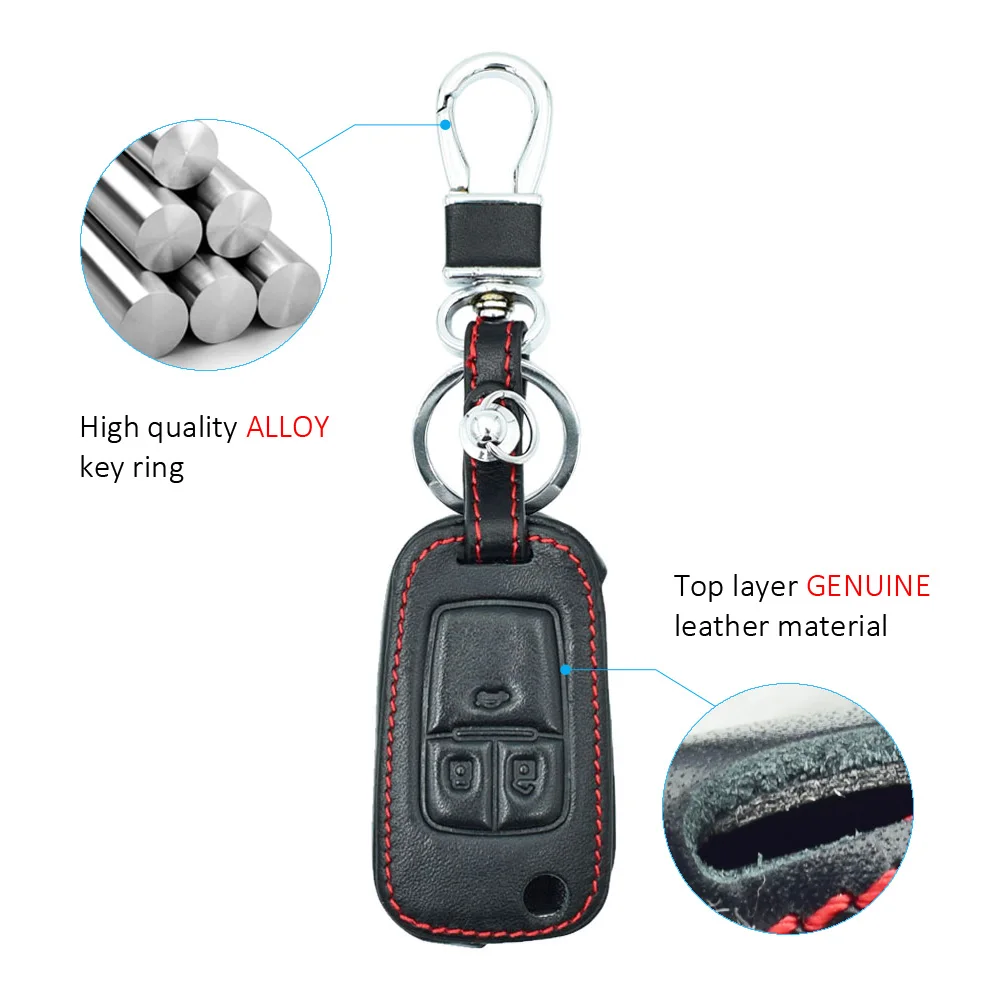 Кожаный чехол для автомобильного ключа Chevrolet Cruze Opel Опель МОККА Buick Encore 3 кнопки
