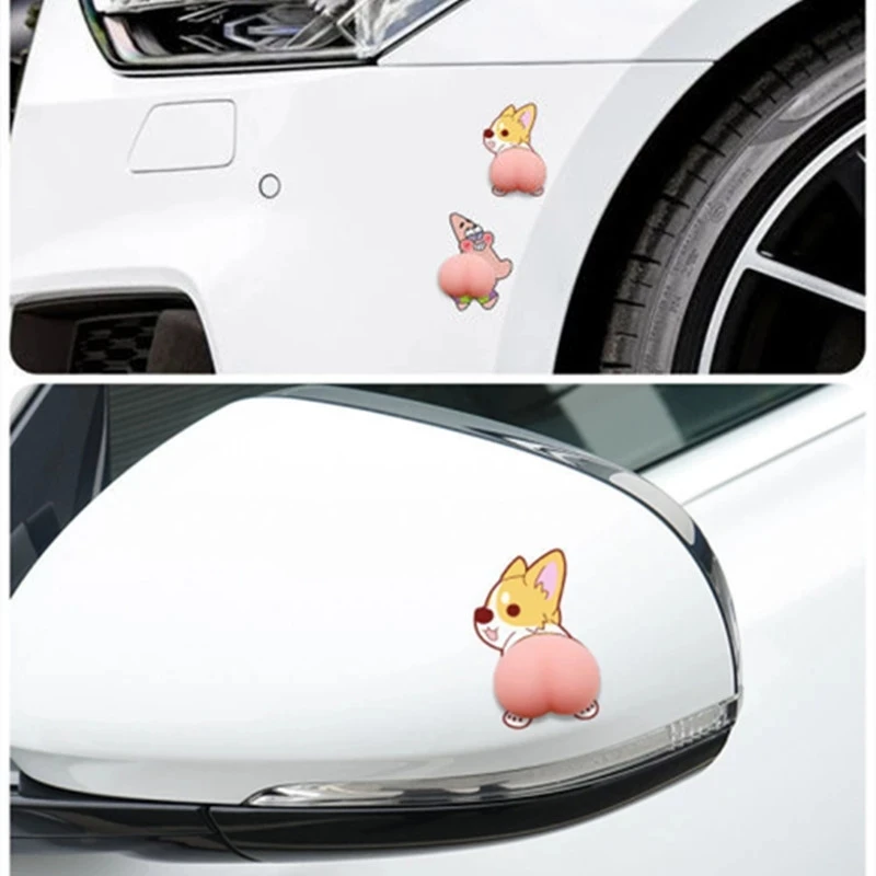 

2pcs Car Crash Strip Stickers 3D Big Butt Anti-collision Silicone Sticker for Car Door Rearview Mirror Phone Decoration Gadgets